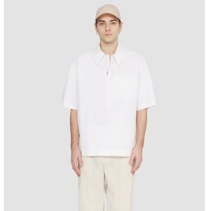 3.1 Phillip Lim Men's White Half-Zip Polo Shirt